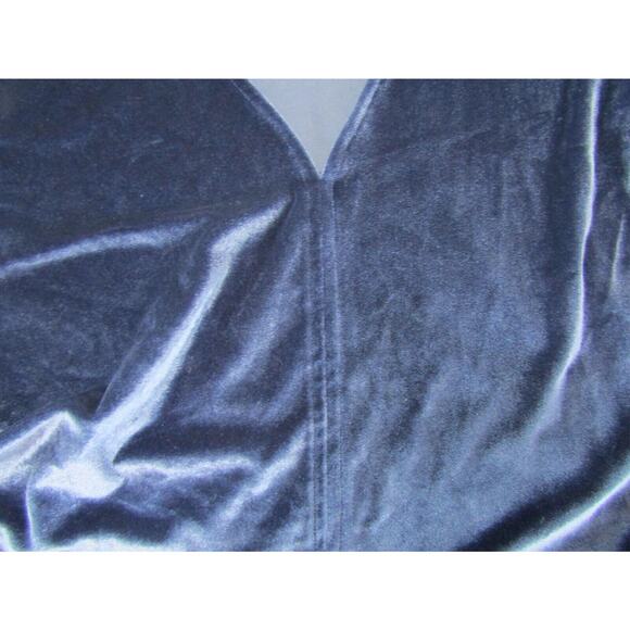 Madewell Blue Velvet V Neck Tie Top Womens size M Professional Blouse Work - Picture 7 of 8